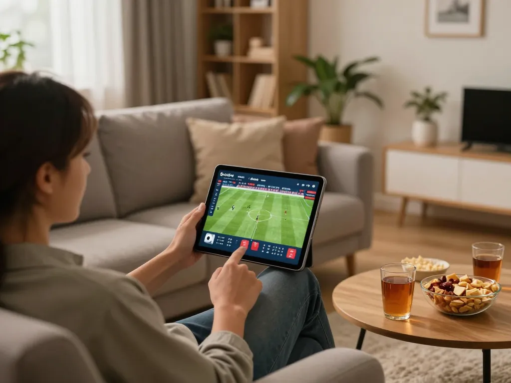 Socolive user betting on live sports during a cozy home setting