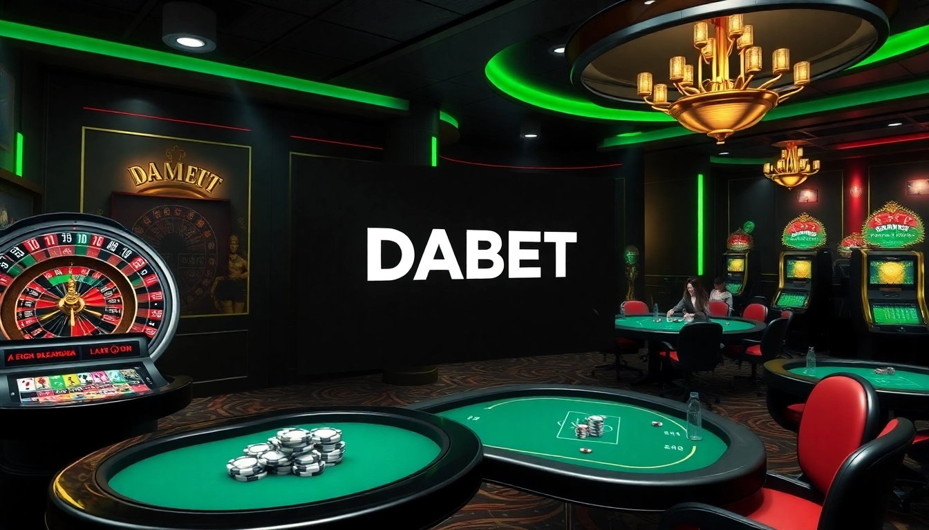 Experience the excitement of DABET's online gambling with a vibrant casino interface.
