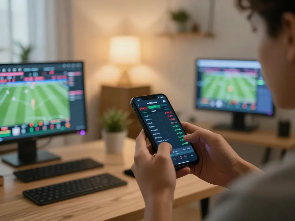Suncity betting scene showcasing live game odds on smartphone during an interactive online session.