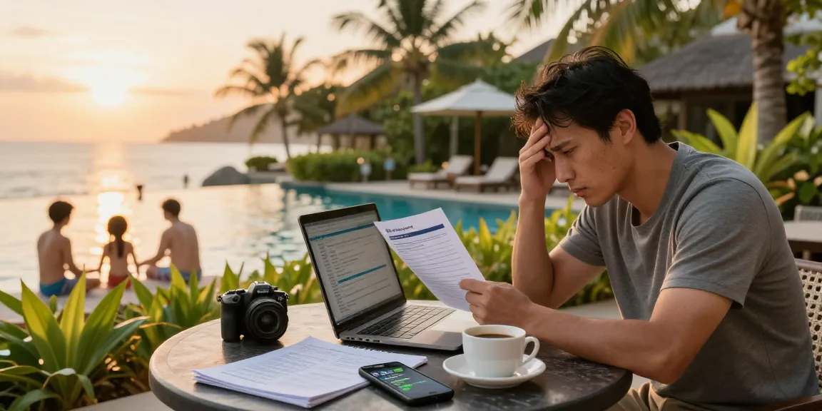Frustrated owner looking to cancel my timeshare amidst a serene resort setting.