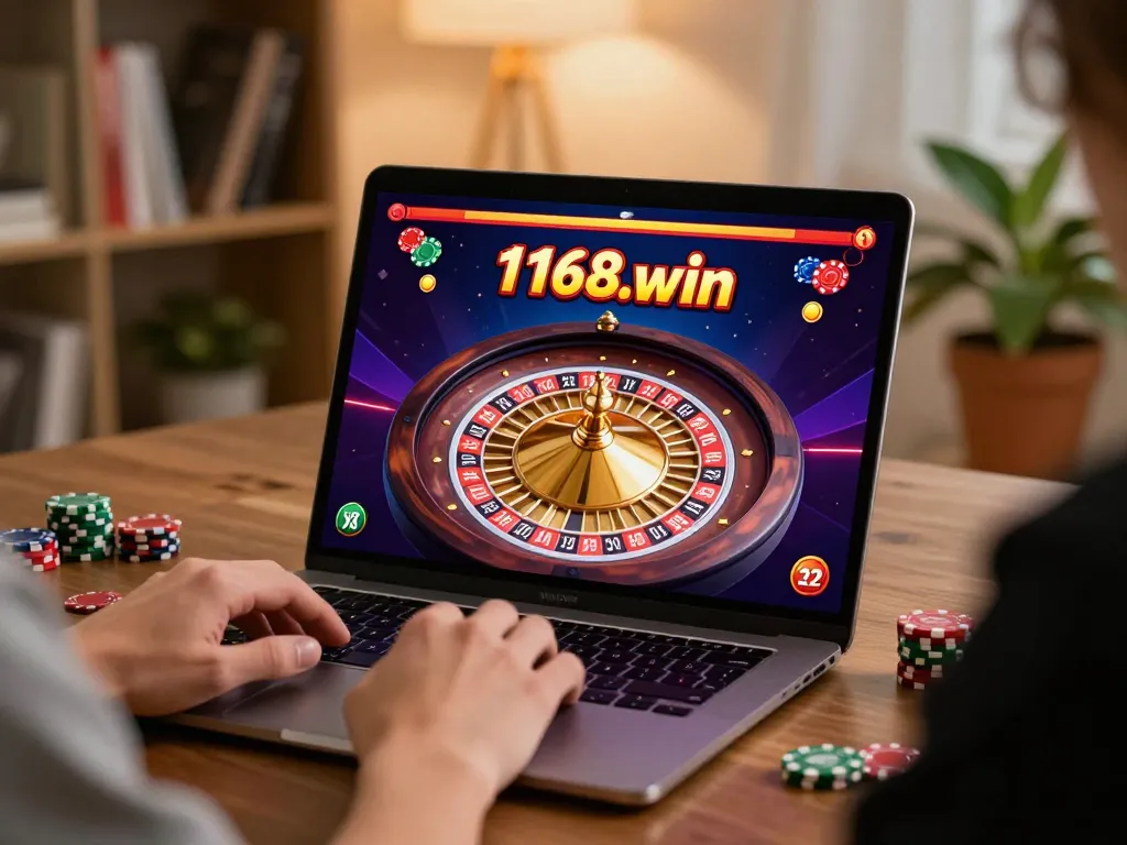 Exciting online gaming moment at f168.win with a person focused on roulette strategy.