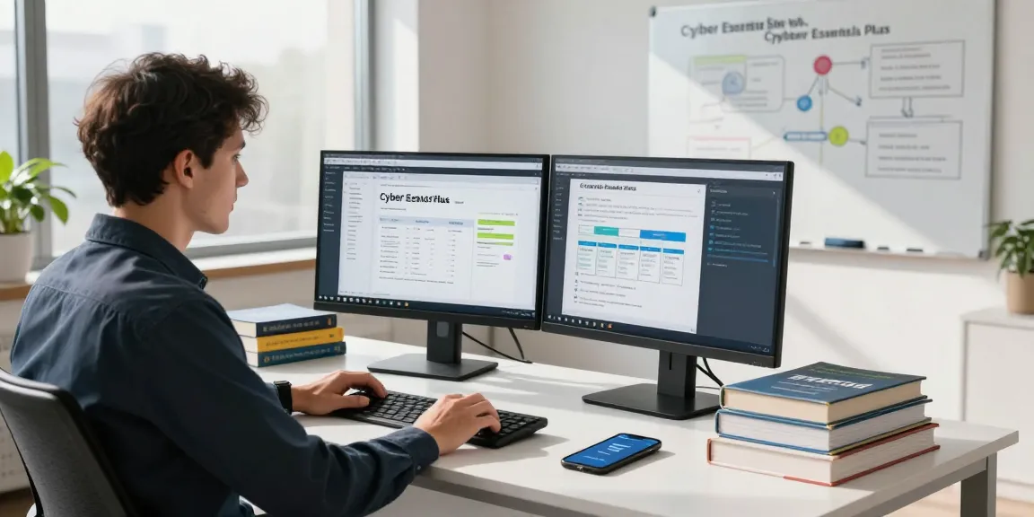 Analyzing the differences between cyber essentials vs cyber essentials plus in a modern office.