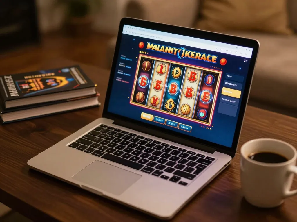 Engaged player using 88xx online gaming platform at home, showcasing exciting slot action on-screen