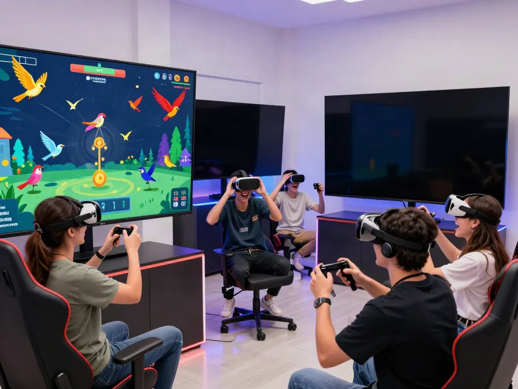 Dynamic virtual bird-catching scene highlighting players enjoying ROKOK88's interactive gaming experience.