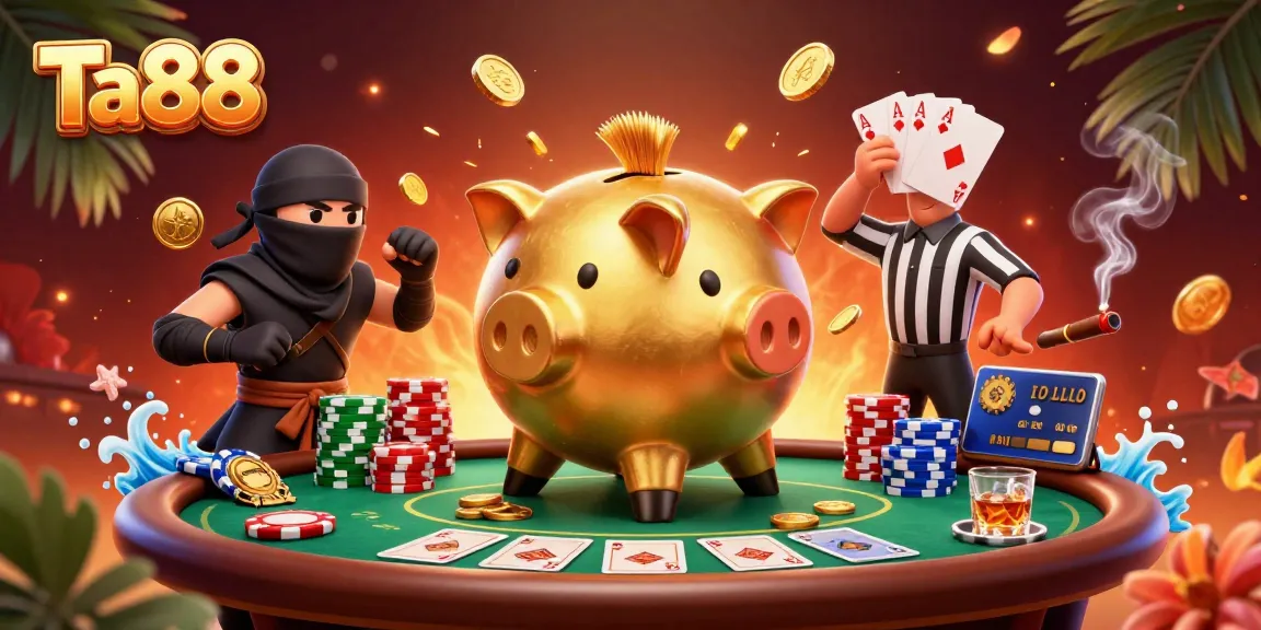 Experience thrilling Ta88 casino action with vibrant characters in an energetic poker showdown.