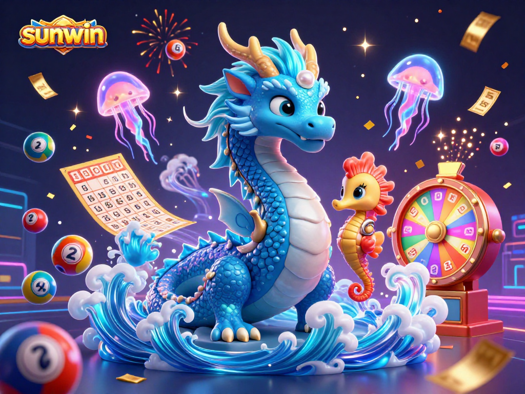 Experience winning moments with sunwin's vibrant lottery scene featuring immersive characters and elements.