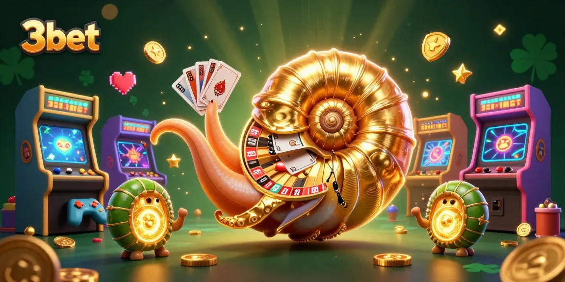 Take a winning chance at 3bet with a vibrant 3D casino illustration showcasing ancient nautilus as a roulette wheel.