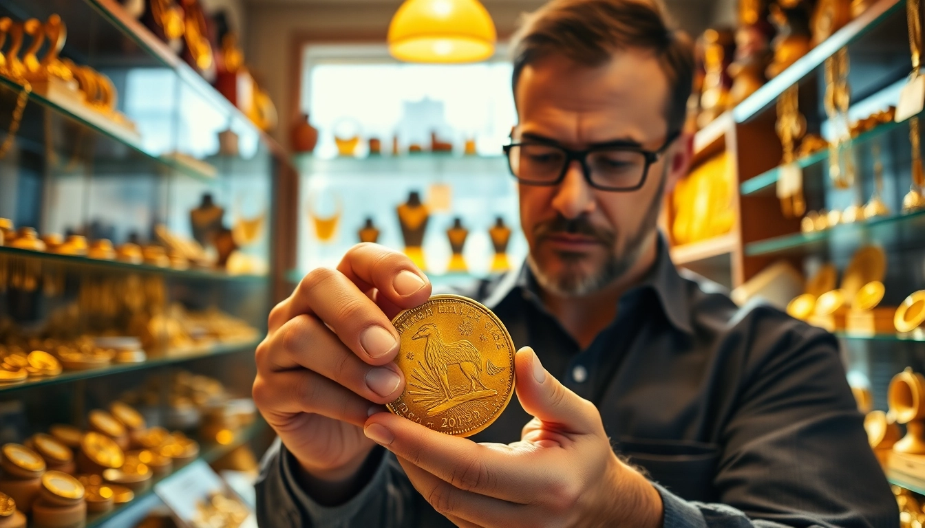 Valutando oro in un negozio dedicato al compro oro, evidenziando la professionalità.