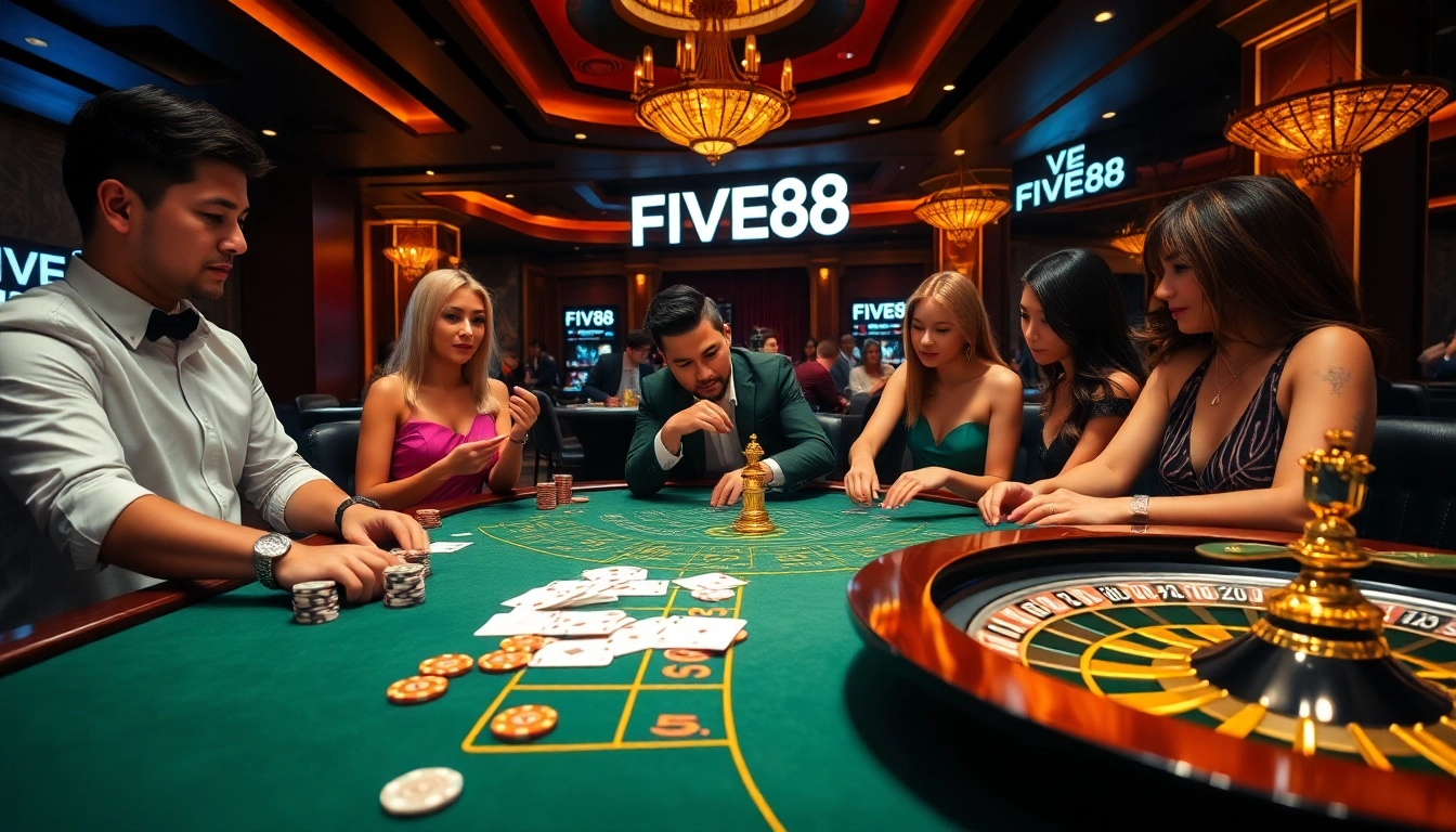 Experience the excitement of winning at FIVE88 casino with vibrant games and luxurious ambiance.