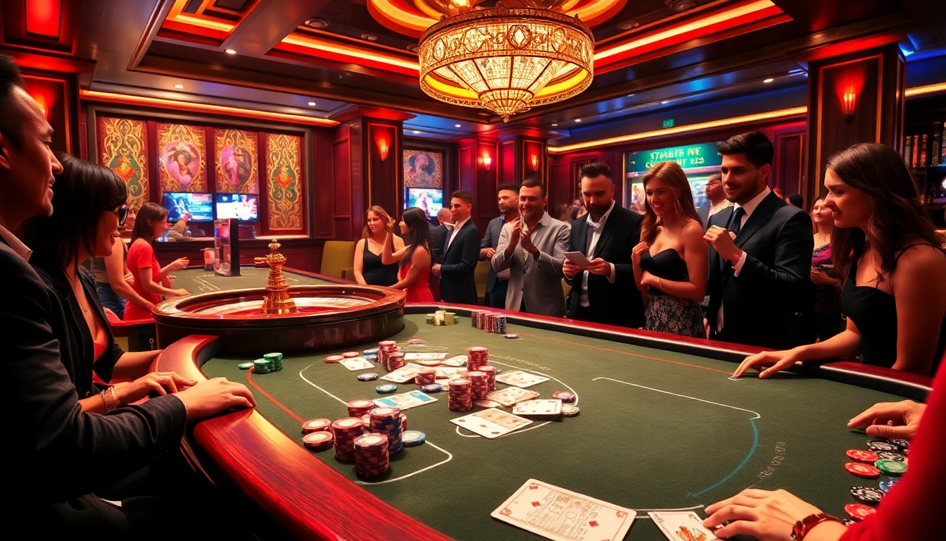 Players celebrating their wins at a luxurious poker table, highlighting the excitement of 789win gambling.