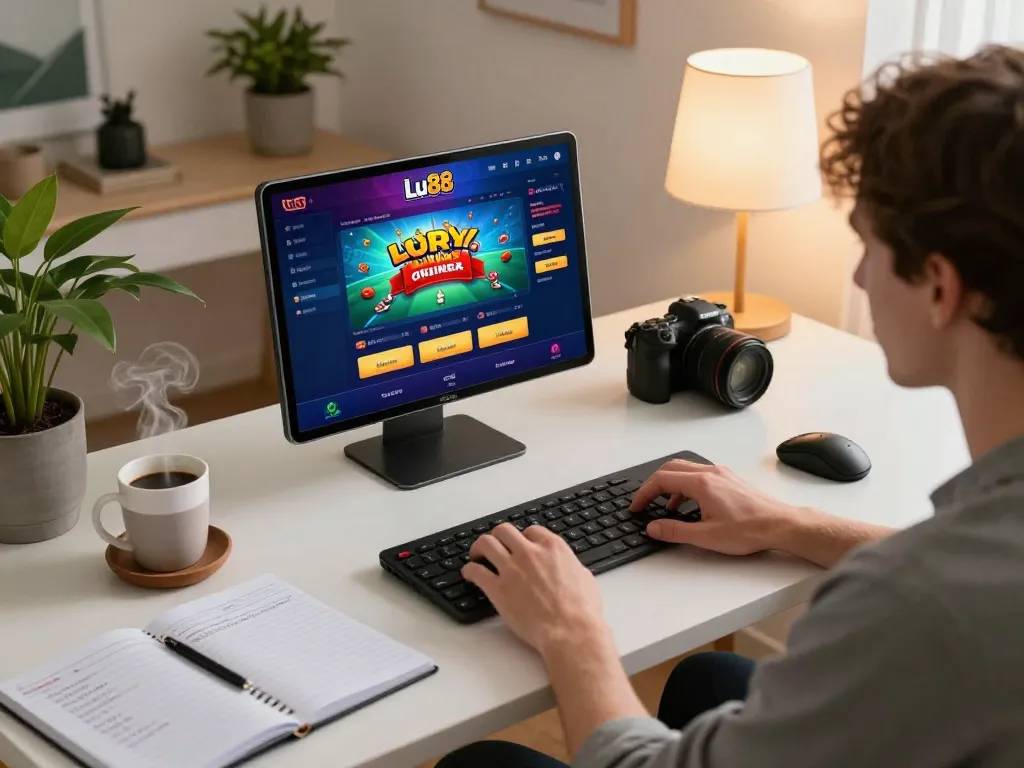 Engaging in strategic gameplay at https://lu88y.com/ online casino from a cozy home setup