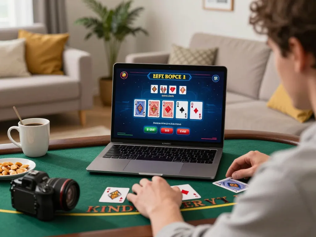 Engaging with live dealer blackjack on laptop at home for strategic online gaming at https://net88.wtf/.
