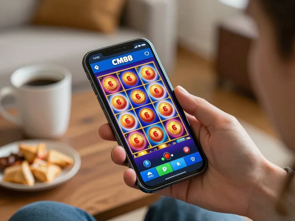 Engaging experience with CM88 online gambling app showing exciting slot games in action