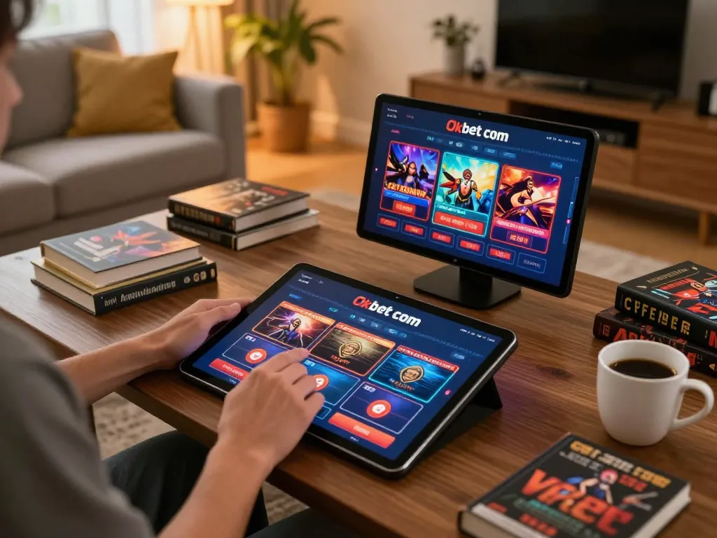 Player enjoys a winning strategy at Oxbet com online casino on tablet in a cozy home