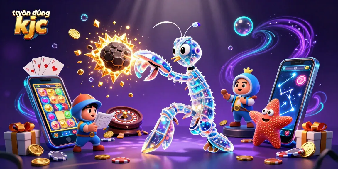 Engage in tuyển dụng kjc with an energetic scene featuring galactic characters in a cosmic casino.