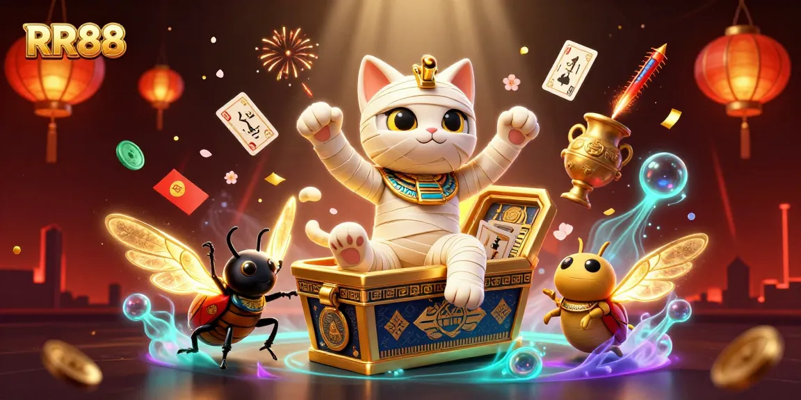 Experience thrilling gambling action at RR88 with an Egyptian mummy cat and treasure-filled adventure.