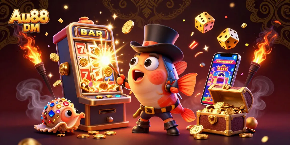 Experience thrilling gameplay at Au88 DM with vibrant slot machine fun and pirate-themed characters.
