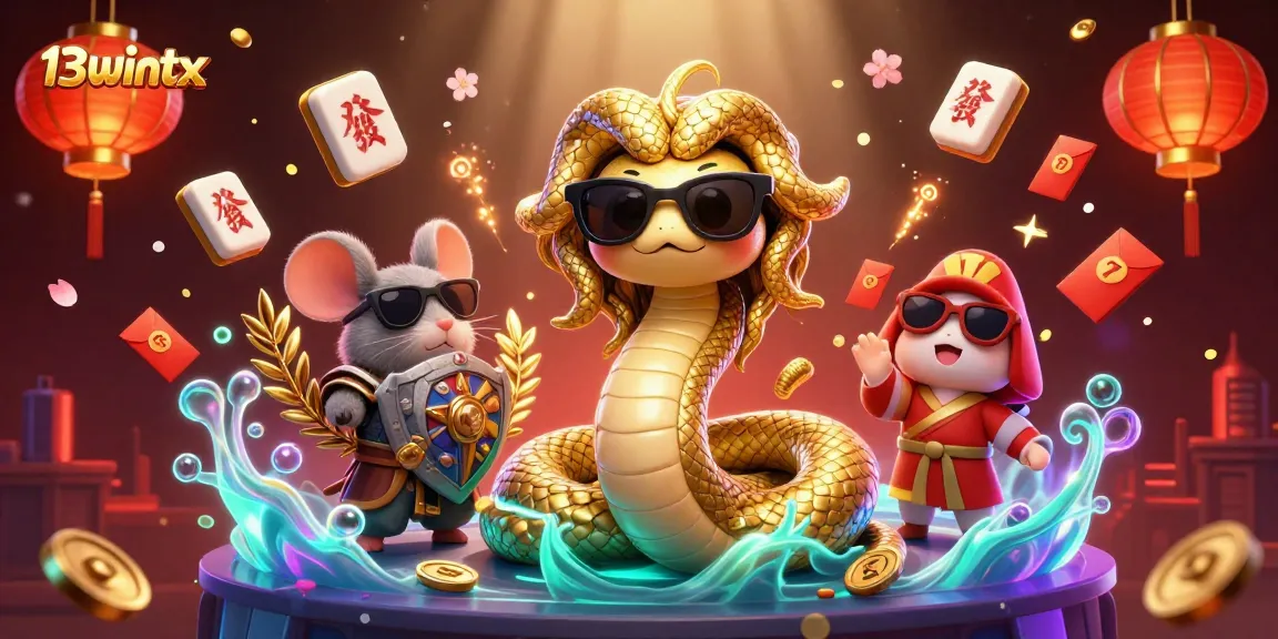 Engage with the exciting world of 13wintx through this lively casino-themed illustration featuring Medusa and a mouse warrior.