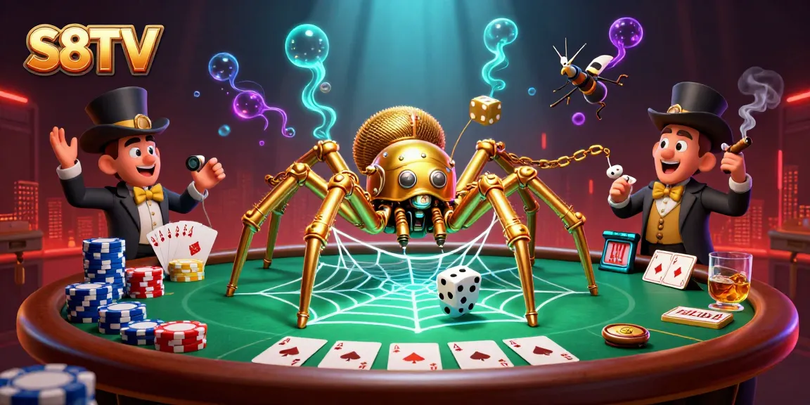 S8TV offers an immersive online gambling experience featuring steampunk characters and vibrant casino elements.
