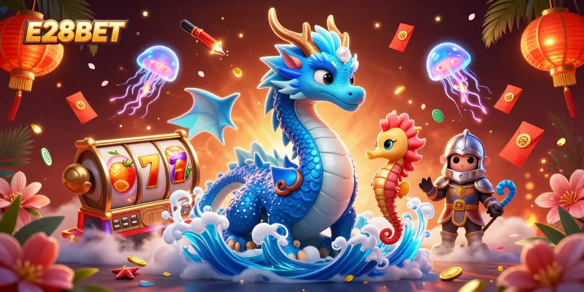 E28BET enhances your gaming experience with vibrant casino elements and characters.