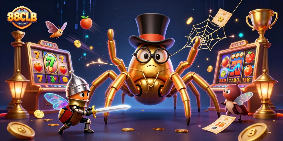 Engage with 88CLB in a vibrant casino scene filled with golden jackpots and dynamic characters.