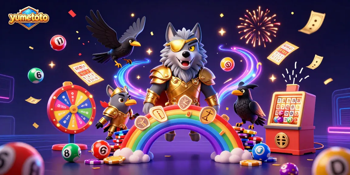 Play lotteries and win with yumetoto using dynamic colorful elements and vibrant characters.