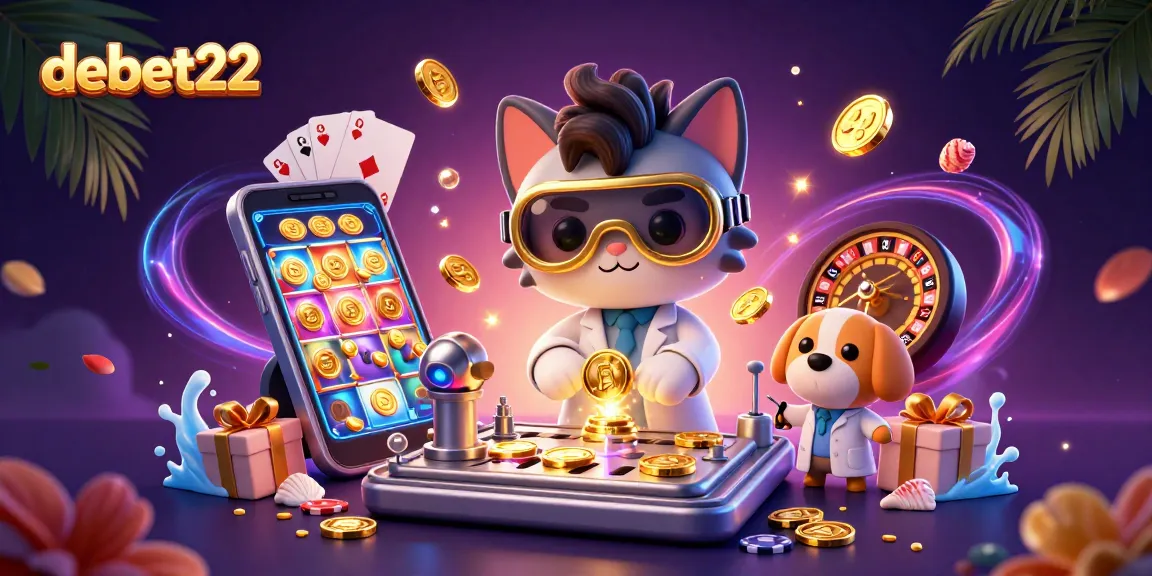 Experience thrilling gameplay with debet22 in a vibrant, dynamic casino scene.