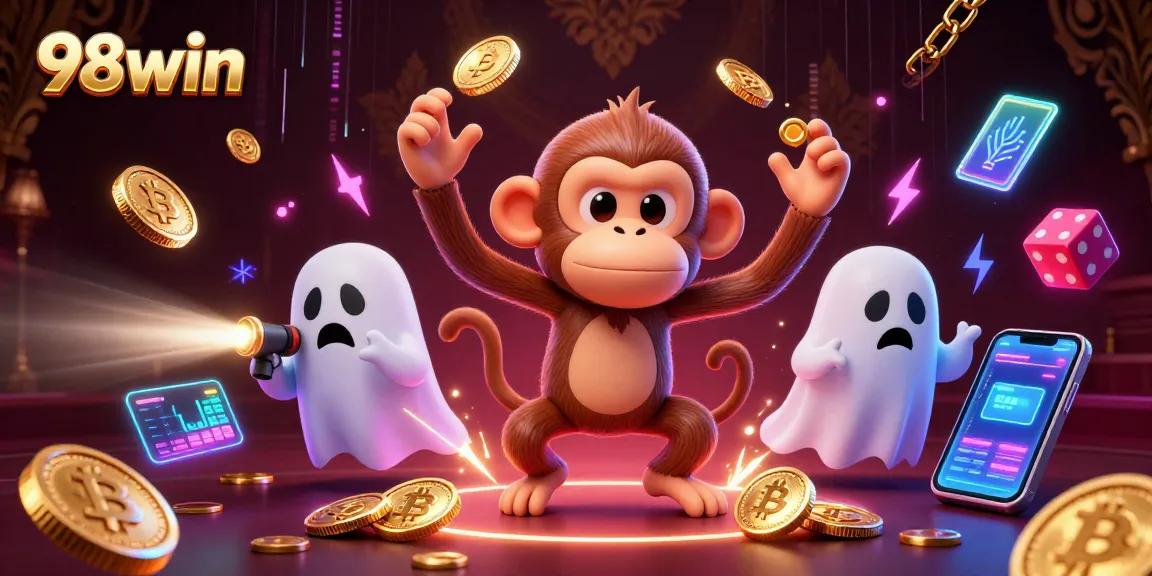 Engage in thrilling gameplay adventures at 98win with lively characters and winning crypto elements.
